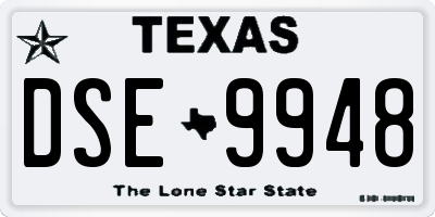 TX license plate DSE9948