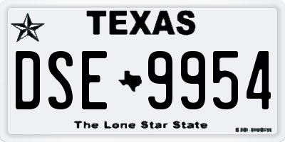 TX license plate DSE9954