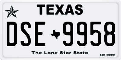 TX license plate DSE9958