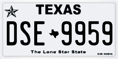 TX license plate DSE9959