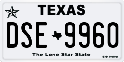 TX license plate DSE9960