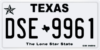 TX license plate DSE9961