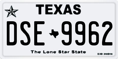 TX license plate DSE9962