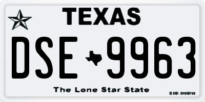 TX license plate DSE9963