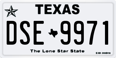 TX license plate DSE9971