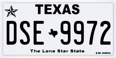 TX license plate DSE9972