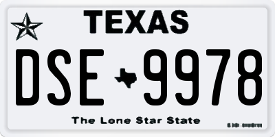 TX license plate DSE9978