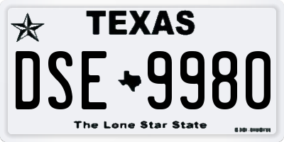 TX license plate DSE9980