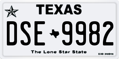 TX license plate DSE9982