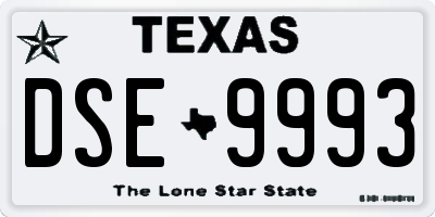 TX license plate DSE9993