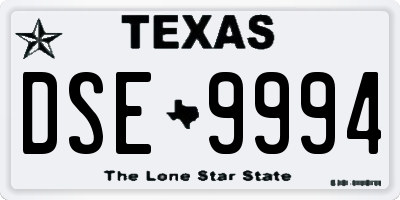 TX license plate DSE9994