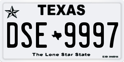 TX license plate DSE9997