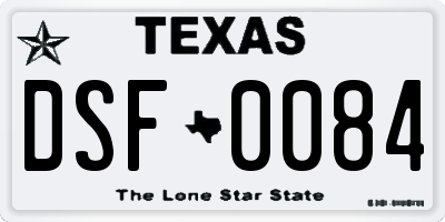 TX license plate DSF0084