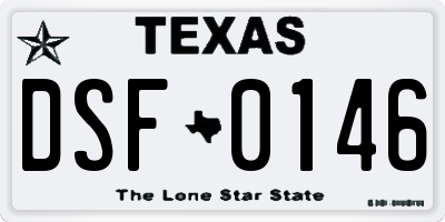 TX license plate DSF0146