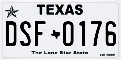 TX license plate DSF0176