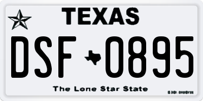 TX license plate DSF0895