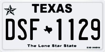 TX license plate DSF1129