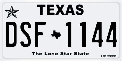 TX license plate DSF1144