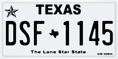 TX license plate DSF1145