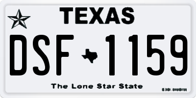 TX license plate DSF1159