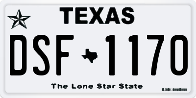 TX license plate DSF1170