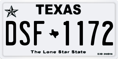 TX license plate DSF1172