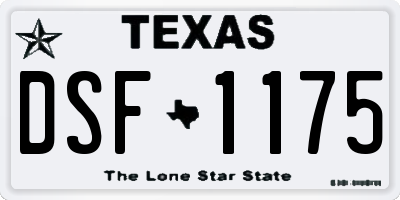 TX license plate DSF1175