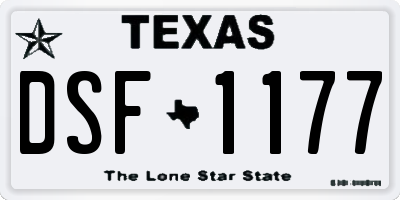 TX license plate DSF1177