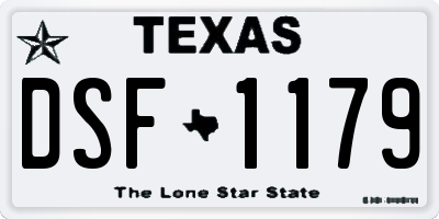 TX license plate DSF1179