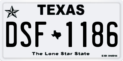 TX license plate DSF1186