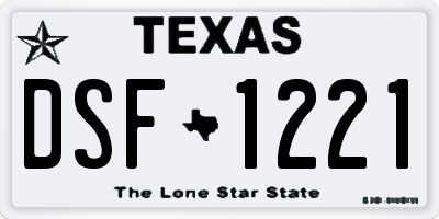 TX license plate DSF1221