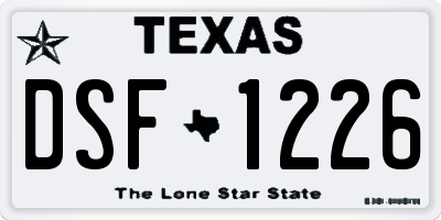 TX license plate DSF1226