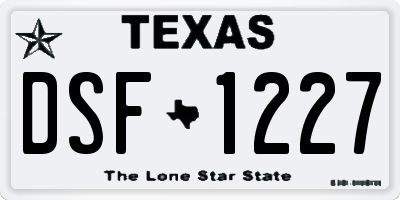 TX license plate DSF1227