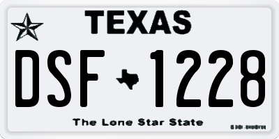 TX license plate DSF1228