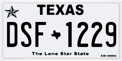 TX license plate DSF1229