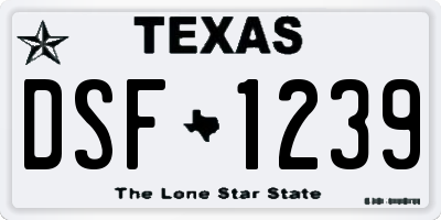 TX license plate DSF1239