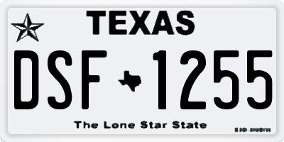 TX license plate DSF1255