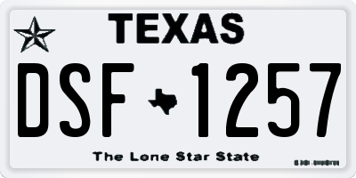 TX license plate DSF1257