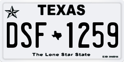 TX license plate DSF1259