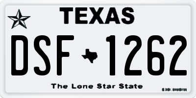 TX license plate DSF1262