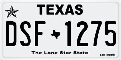 TX license plate DSF1275