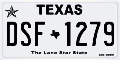 TX license plate DSF1279