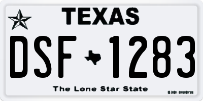 TX license plate DSF1283