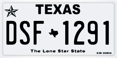 TX license plate DSF1291