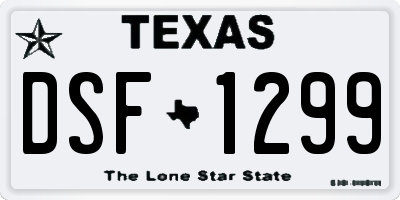 TX license plate DSF1299