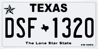 TX license plate DSF1320