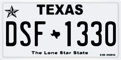 TX license plate DSF1330