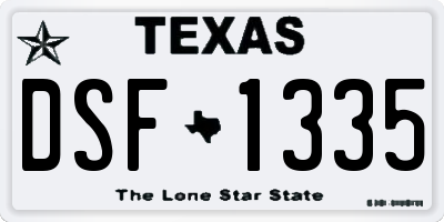 TX license plate DSF1335