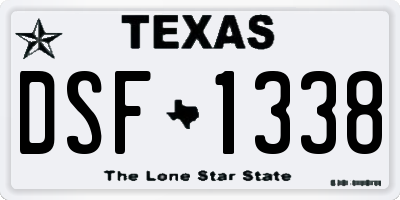 TX license plate DSF1338