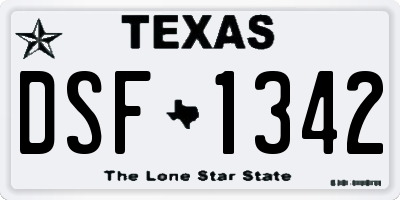 TX license plate DSF1342